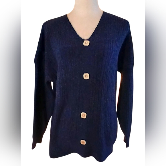 S. Christina Sweaters - NWT Cashmere Navy Pullover Sweater Size L/XL